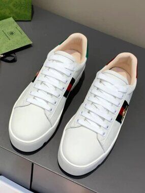 GUCCI ACE EUC PLATFORM LUG SOLE White Real Leather SNEAKERS SIZE EU 39